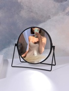 УЦЕНКА Зеркало настольное, с увеличением, двустороннее, 19.5×20 см, (16.5×19.5 см), чёрное - Фото 3