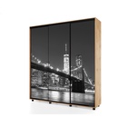 Шкаф-купе BRIGHT 177х60х230 222 Дуб Вотан-Белый шёлк - фото 14902224