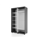 Шкаф-купе BRIGHT 120х60х230 22 Темно-серый-Белый шёлк - фото 14902241