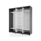 Шкаф-купе BRIGHT 237х60х230 222 Темно-серый-Белый шёлк - фото 14902266