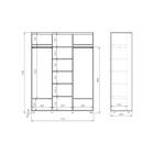 Шкаф-купе BRIGHT 177х60х230 222 Венге темный-Белый шёлк - фото 14902377