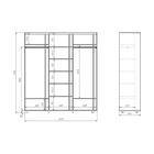 Шкаф-купе BRIGHT 207х60х230 222 Венге темный-Белый шёлк - фото 14902382