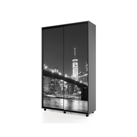 Шкаф – купе BRIGHT, 1200×450×2300 мм, цвет тёмно – серый/белый шёлк