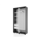 Шкаф-купе Bright 120х45х230 22 Темно-серый-Белый шёлк - фото 14902489