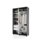 Шкаф-купе Bright 140х45х230 22 Темно-серый-Белый шёлк - фото 14902493