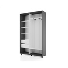 Шкаф-купе Bright 160х45х230 22 Темно-серый-Белый шёлк - фото 14902499