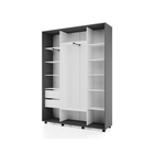 Шкаф-купе Bright 177х45х230 222 Темно-серый-Белый шёлк - фото 14902504