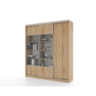 Библиотека-купе HOBBY 184х45х210 GGD Дуб Сонома-Белый шёлк - фото 14902543