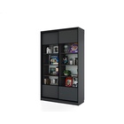 Библиотека-купе HOBBY 125х45х210 2G Темно-серый-Белый шёлк - фото 14902591