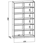 Библиотека-купе HOBBY 125х45х210 2G Темно-серый-Белый шёлк - фото 14902593