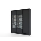 Библиотека-купе HOBBY 184х45х210 GGD Темно-серый-Белый шёлк - фото 14902599