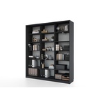 Библиотека-купе HOBBY 222х45х210 GGD Темно-серый-Белый шёлк - фото 14902605