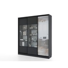 Библиотека-купе HOBBY 222х45х210 GGZ Темно-серый-Белый шёлк - фото 14902614