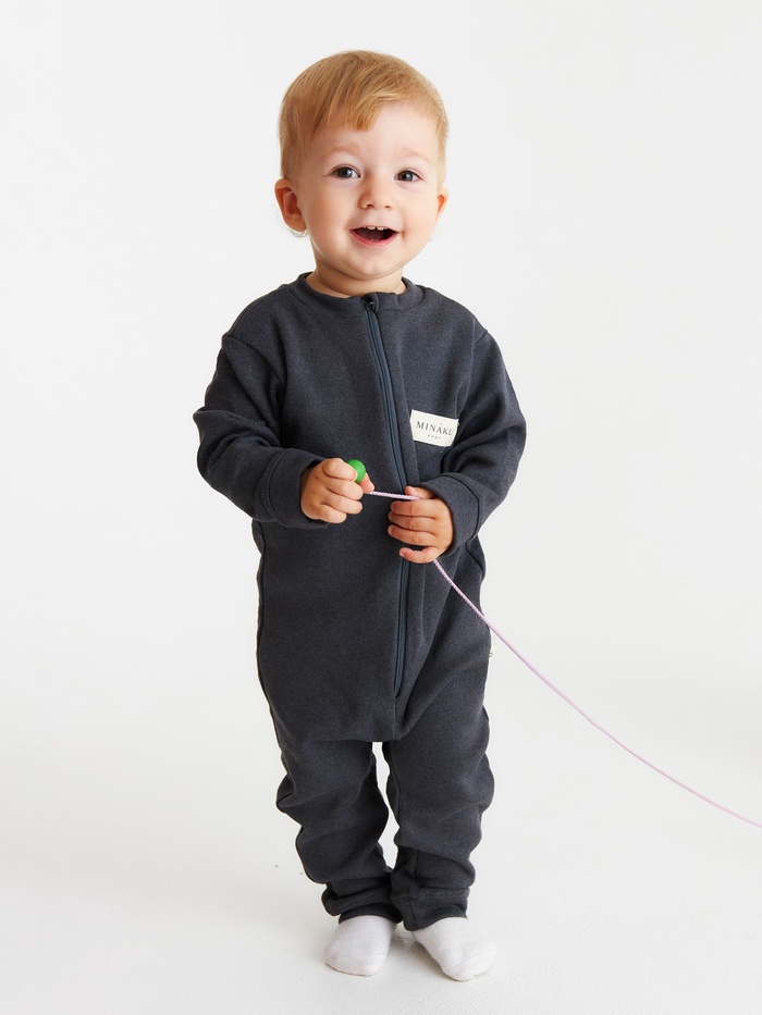 Термокомбинезон детский MINAKU, рост 86 см, графит меланж - Фото 1