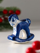 Фигурка фарфор гжель «Конь-качалка» - Фото 2