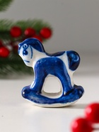 Фигурка фарфор гжель «Конь-качалка» - Фото 3