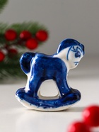 Фигурка фарфор гжель «Конь-качалка» - Фото 4