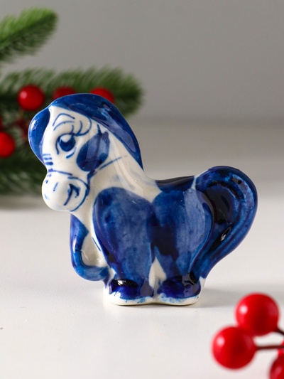 Фигурка фарфор гжель «Конь Жаркий»