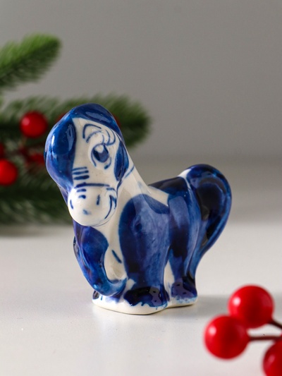 Фигурка фарфор гжель «Конь Жаркий»