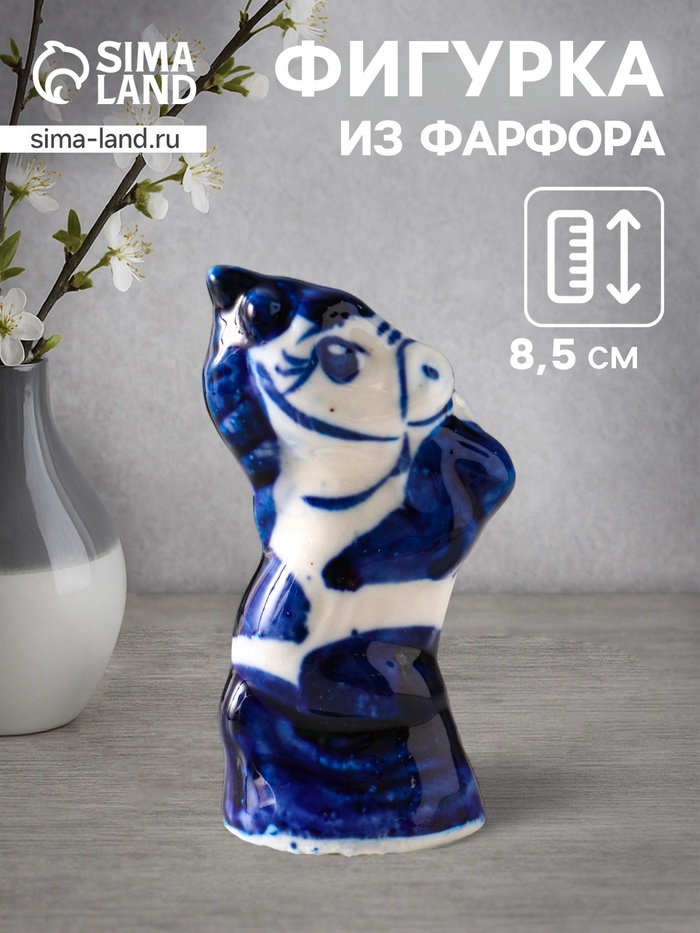 Фигурка фарфор гжель «Конь на дыбах» - Фото 1