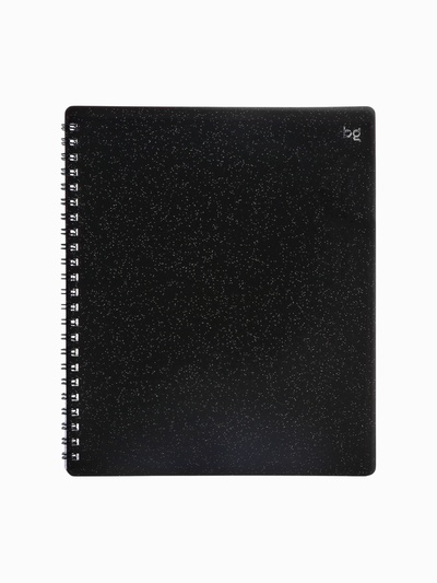 Тетрадь на гребне A5, 48 листов в клетку, BG Glitter, пластиковая обложка, офсет