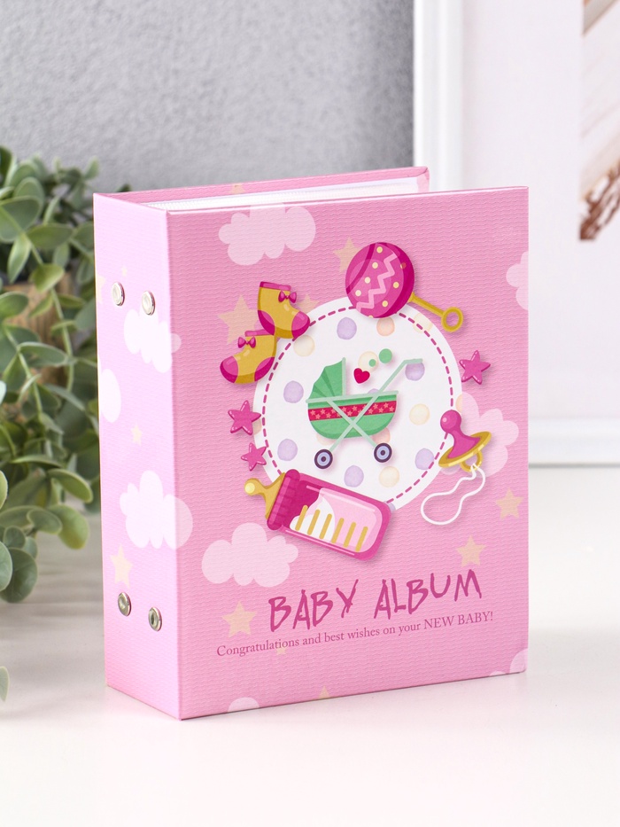 Фотоальбом на 100 фото 10×15 см «Малышке», розовый - Фото 1