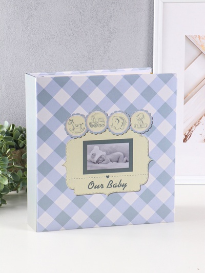 Фотоальбом магнитный на 50 листов 23×28 см, «Малыш в белой шапочке», переплёт: 3-кольца