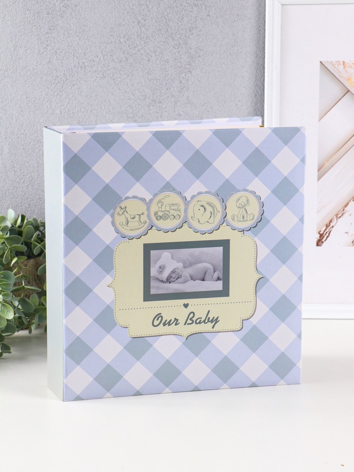 Фотоальбом магнитный на 50 листов 23×28 см, «Малыш в белой шапочке», переплёт: 3-кольца - Фото 1