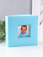 Фотоальбом на 200 фото 10×15 см «Малыш», голубой, книжный переплёт - Фото 1