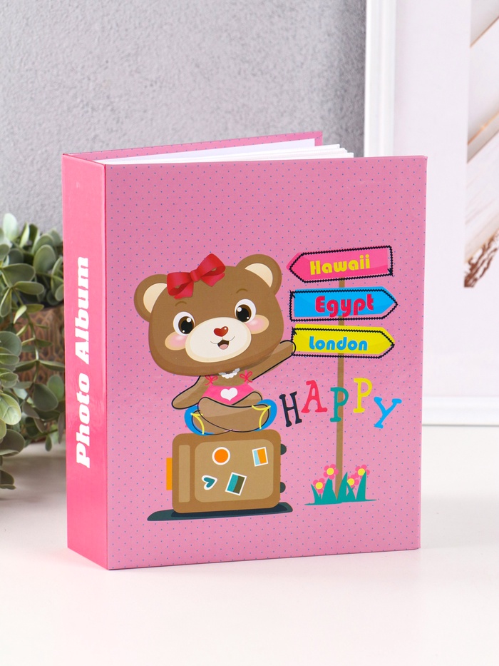Фотоальбом на 200 фото 10×15 см «Мишка с бантиком» - Фото 1