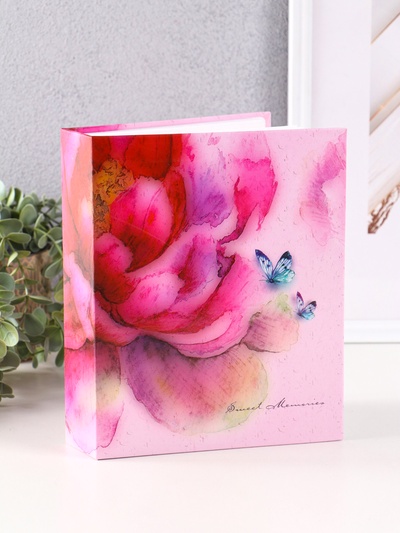 Фотоальбом на 200 фото 10×15 см «Цветок и бабочки»