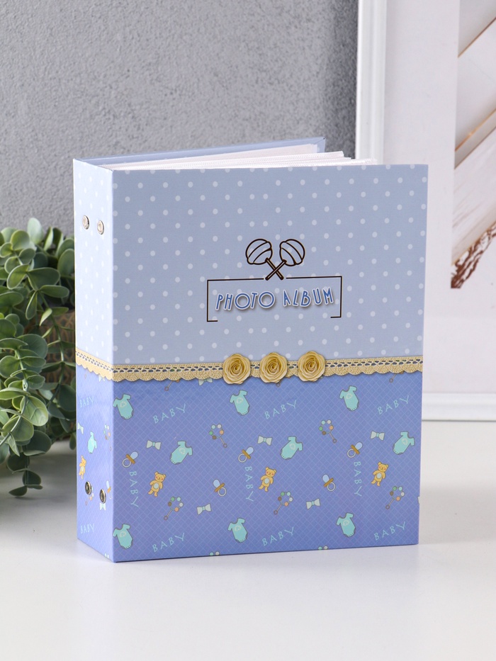 Фотоальбом на 200 фото 10×15 см, «Три пуговки», голубой - Фото 1