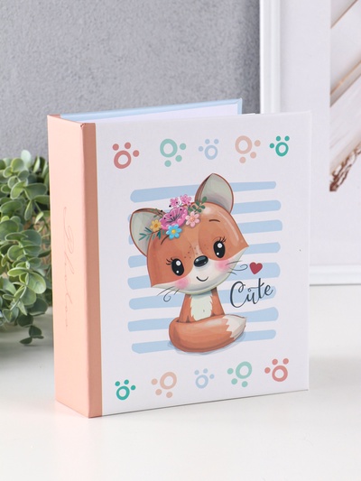 Фотоальбом на 200 фото 10×15 см «Лисёнок с цветочками»