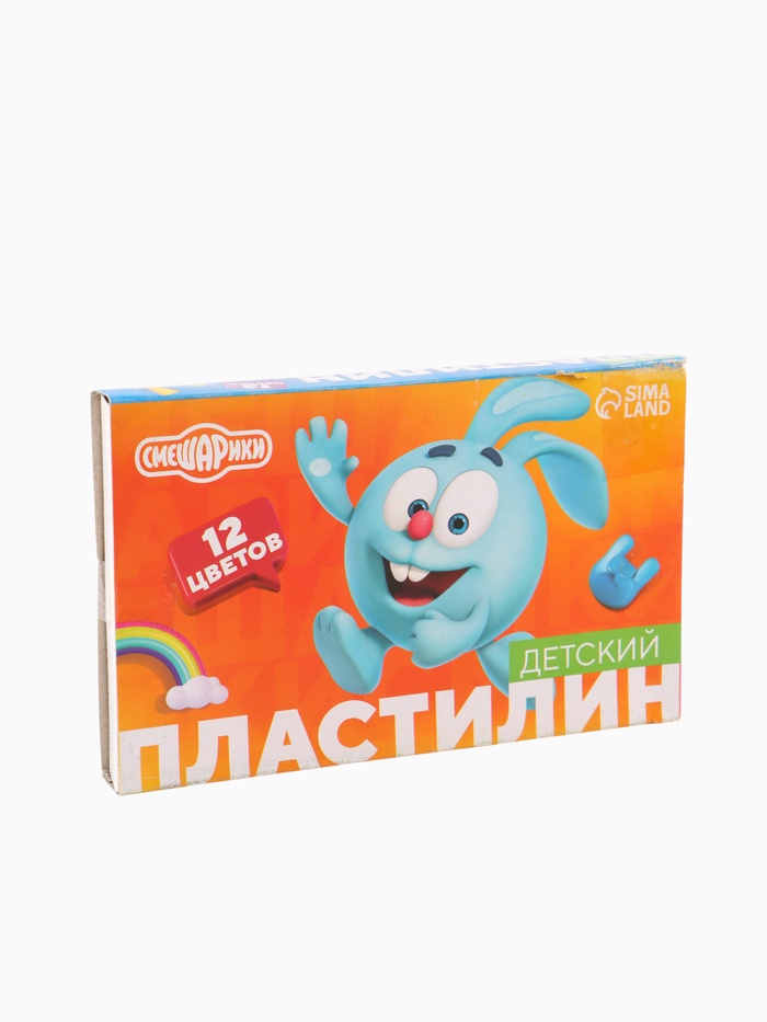 УЦЕНКА Пластилин «Детский», 12 цветов, 180 г, Смешарики - Фото 1