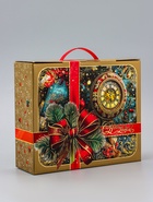 Коробка подарочная новогодняя «Часики» 29×24.5×9.5 см - фото 53888099