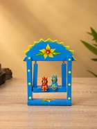 Сувенир «Зайки на качелях», 11×5.4×14.4 см, дерево, синий - фото 809199788