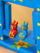 Сувенир «Зайки на качелях», 11×5.4×14.4 см, дерево, синий - фото 809199792