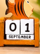 Календарь настольный «Рыбка», 7×4×9 см, дерево, оранжевый - фото 809199799