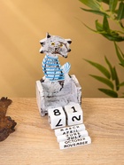 Календарь настольный «Полосатый кот», 7×4×14 см, дерево, серо-голубой - фото 117423026 Календарь настольный «Полосатый кот», 7×4×14 см, дерево, серо-голубой - фото 117423026