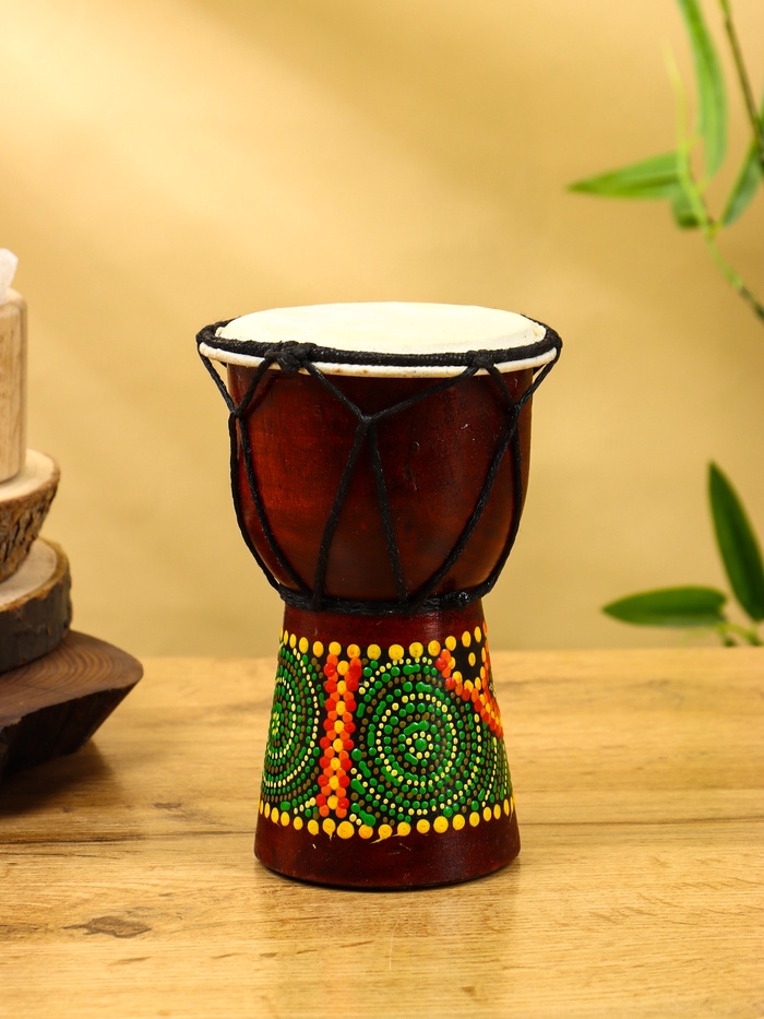 Сувенирный музыкальный инструмент "Барабан Джембе" махагон, 9х9х15 см, МИКС - Фото 1