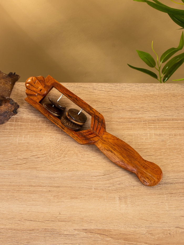 Сувенирный музыкальный инструмент «Тамбурин», 27×5×4 см, махагон - Фото 1