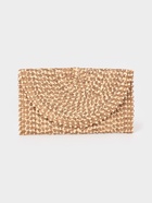 Сумка клатч плетёная из пальмового листа, 28×16×2 см, золотистая - фото 809199814