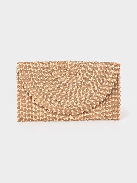 Сумка клатч плетёная из пальмового листа, 28×16×2 см, золотистая