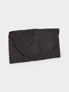 Сумка клатч плетёная из пальмового листа, 28×16×2 см, чёрная - фото 809199820