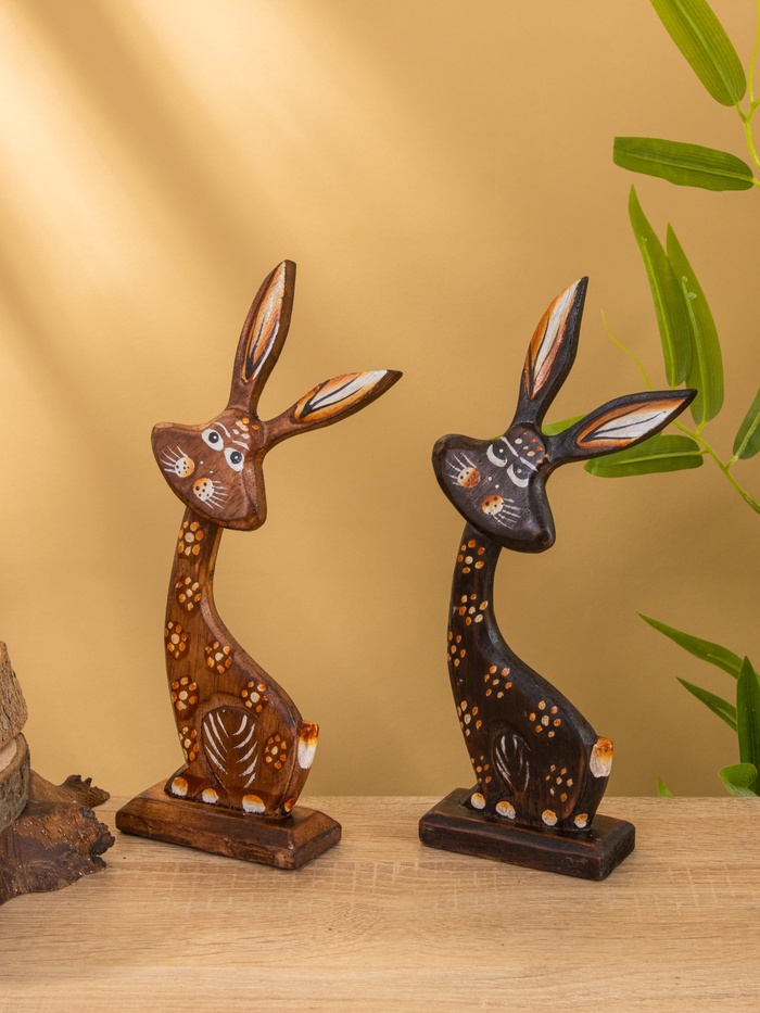 Сувенир на подставке «Заяц», 12×4.5×24.5 см, дерево, МИКС