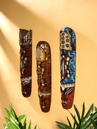 Маска «Абориген и ящерица», 50×12×5.5 см, дерево, МИКС - фото 809199855