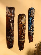 Маска «Абориген и ящерица», 50×12×5.5 см, дерево, МИКС - фото 809199856