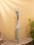 Сувенир «Серая кошка с сердечком», 100×16×7 см, дерево - фото 54808776