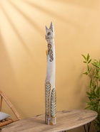 Сувенир «Серая кошка с сердечком», 100×16×7 см, дерево - фото 54808777