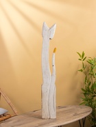 Сувенир «Серая кошка с сердечком», 100×16×7 см, дерево - фото 54808779